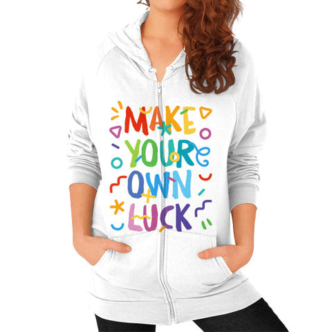 Zip Hoodie (on woman) - Woods Corp. - 1